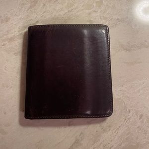 Puntera Brown Leather Wallet with green trim Made in Spain